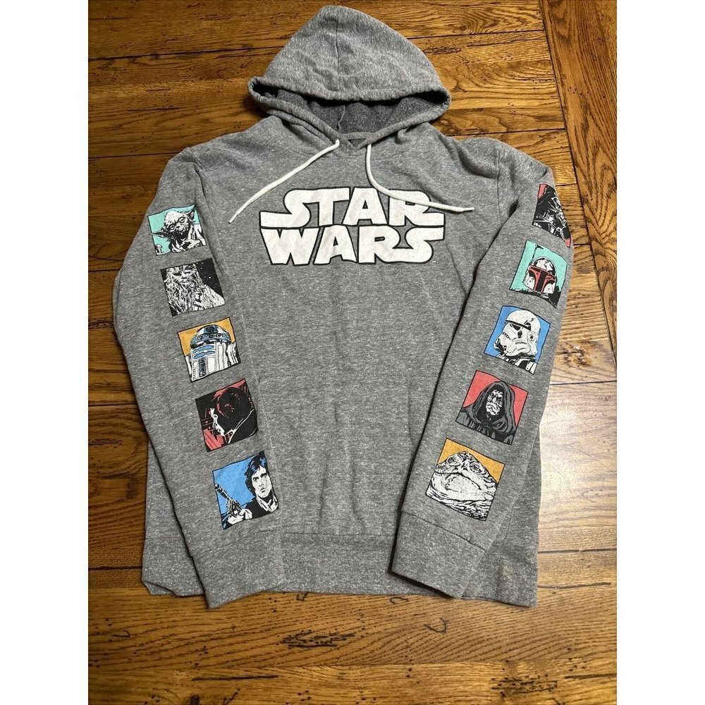 STAR WARS Characters men S Gray Pullover Hoodie Lucas Film Ltd U9